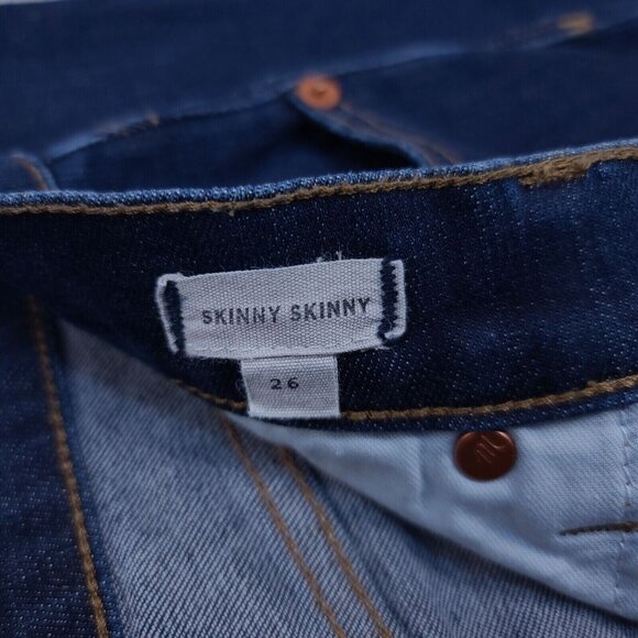 Madewell Womens Skinny Skinny Jeans Size 26x32 Dark Denim Low Rise Stretch Pants - Picture 8 of 9